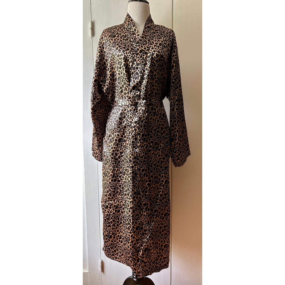 Bloomingdale's Leopard Print Robe One Size Long K… - image 3